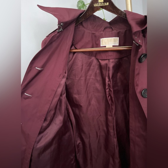 Burgundy Michael Michael Kors Trench ~ Size XL - Picture 8 of 12